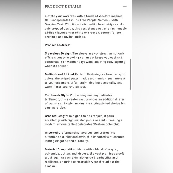 Free People Edith Striped Brown Sleeveless Sweater Vest - Picture 7 of 11